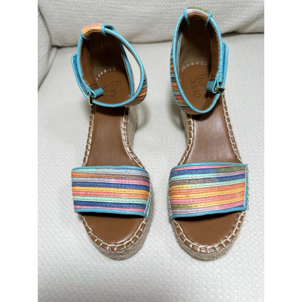 Franco Sarto Espadrille Wedges Clemens Stripe Multi Size: 6.5